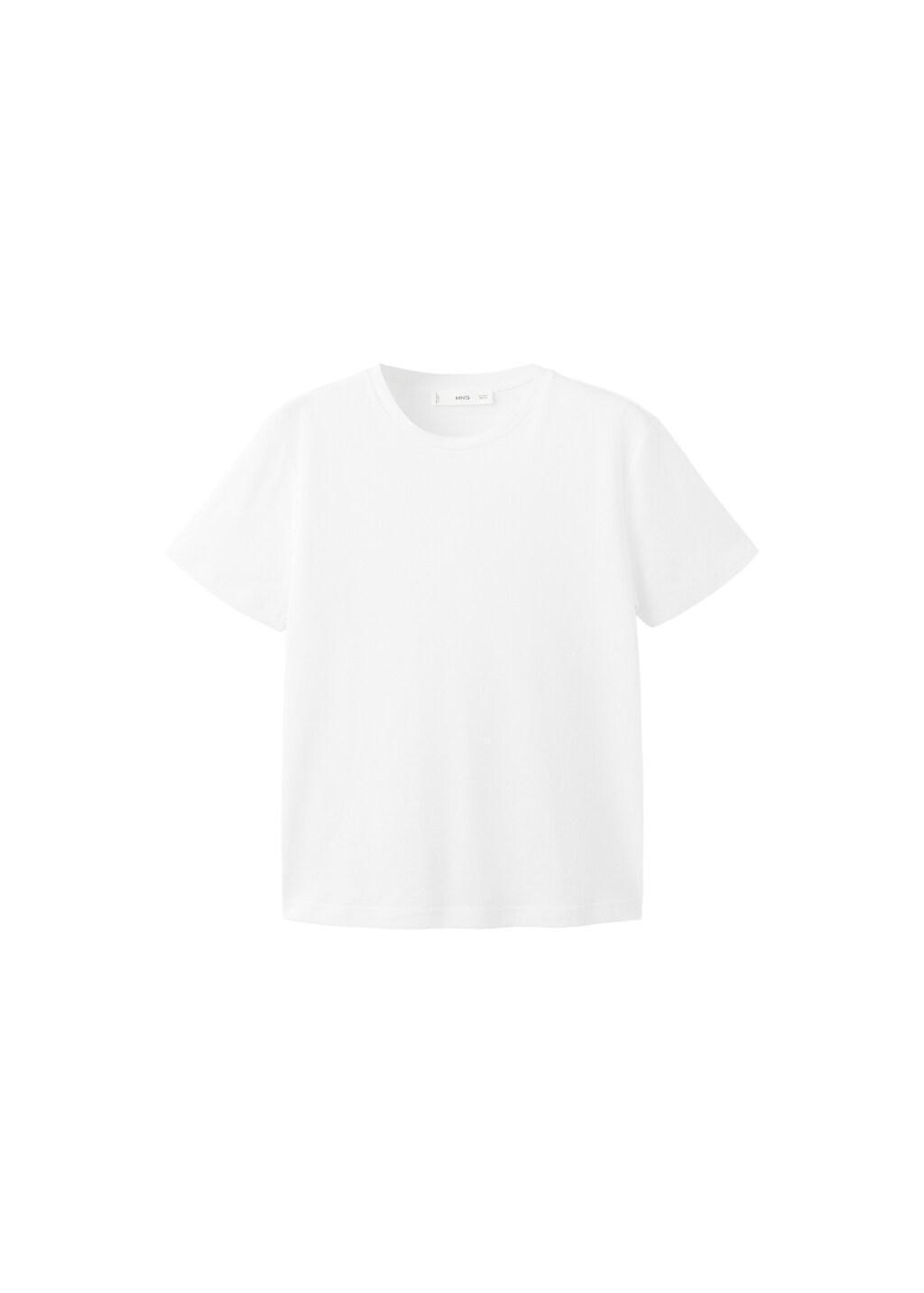 White Short-Sleeved Cotton T-Shirt, 0201_01, large image number 7