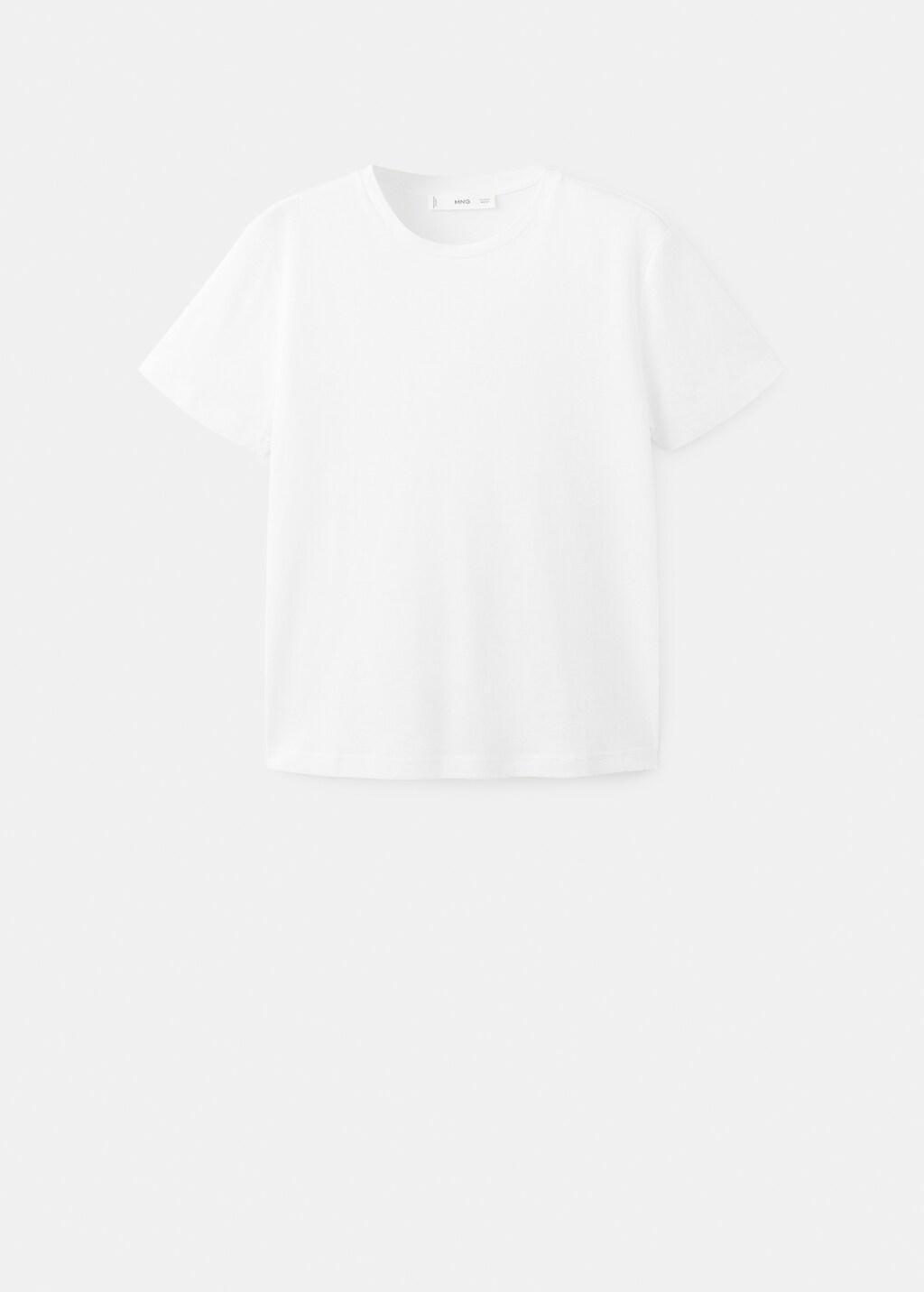 White Short-Sleeved Cotton T-Shirt, 0201_01, large image number 8