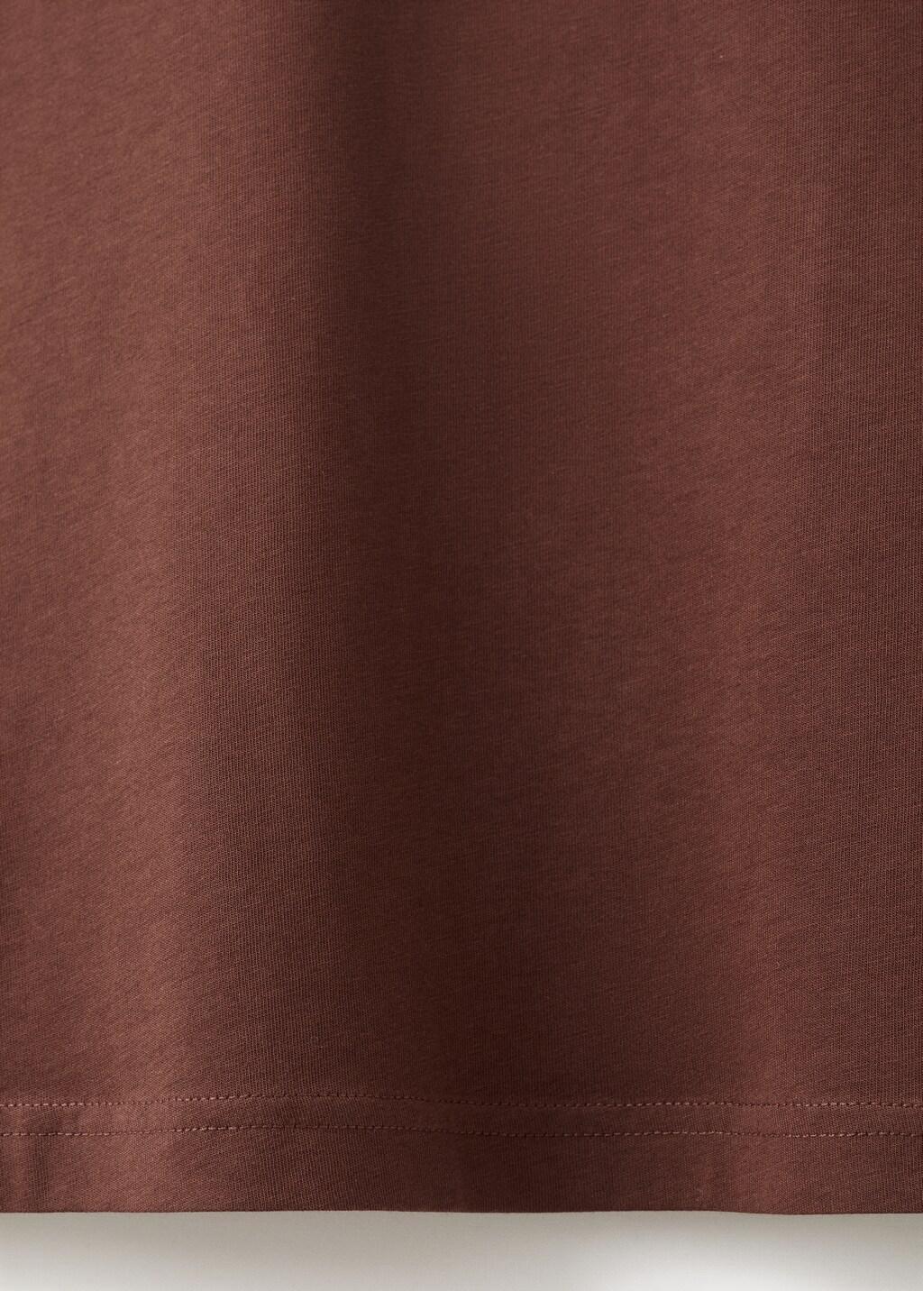 Brown Short-Sleeved Cotton T-Shirt, Rust - Copper, large image number 5