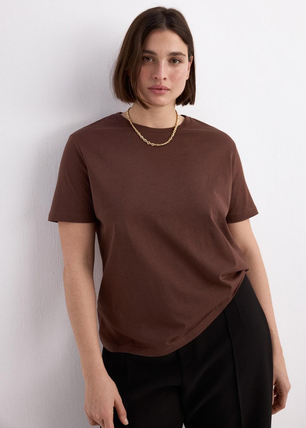 Brown Short-Sleeved Cotton T-Shirt, Rust - Copper, large image number 6