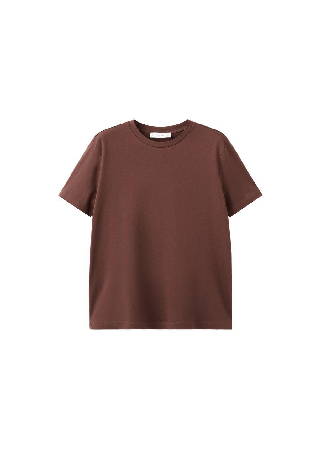 Brown Short-Sleeved Cotton T-Shirt, Rust - Copper, large image number 7