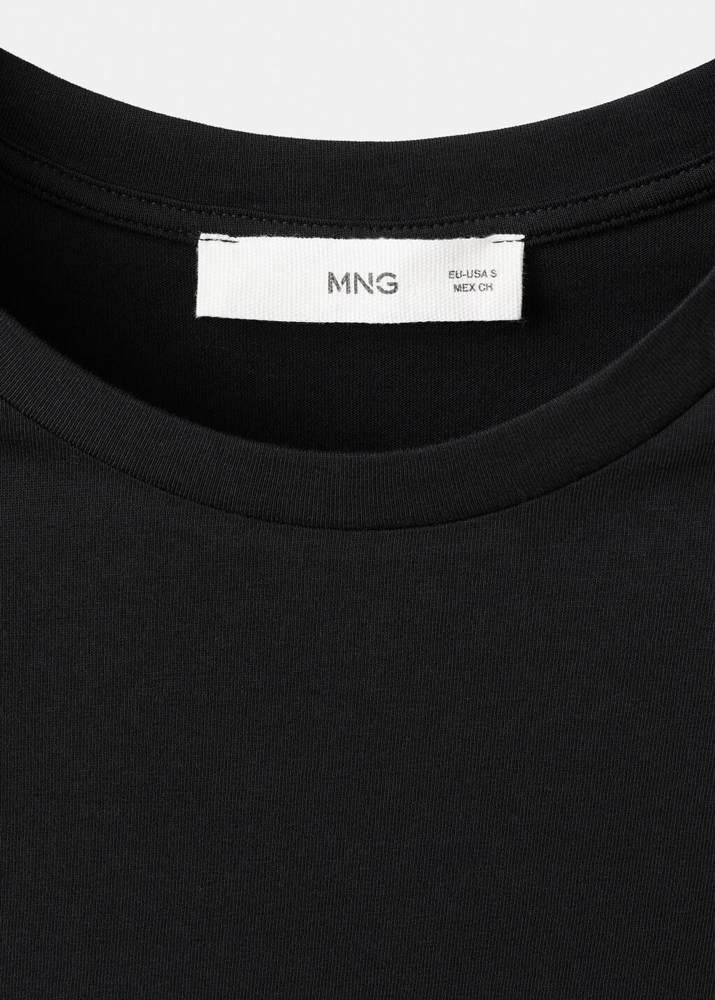 Black Short-Sleeved Cotton T-Shirt, 0201_99, large image number 1