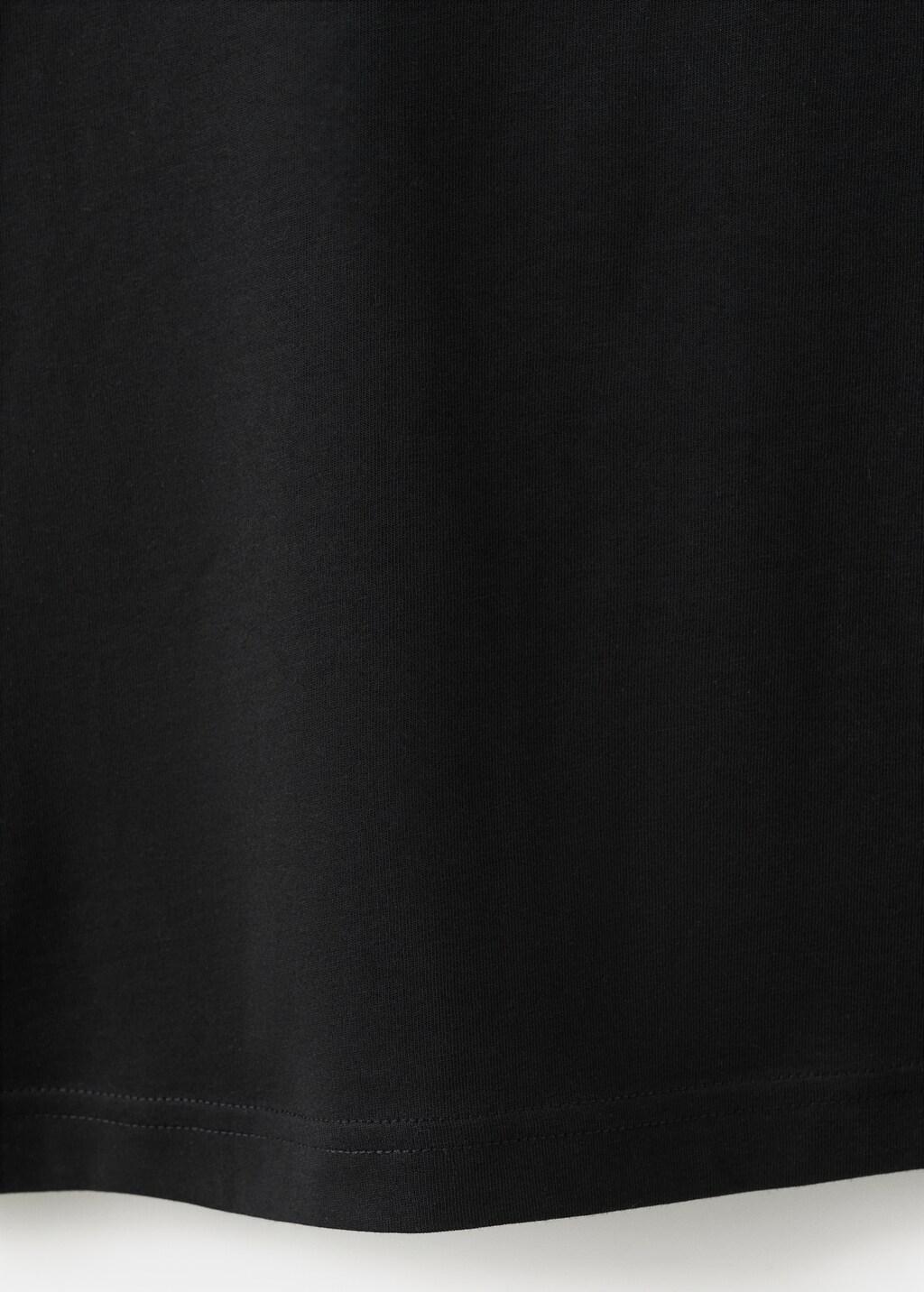 Black Short-Sleeved Cotton T-Shirt, 0201_99, large image number 5