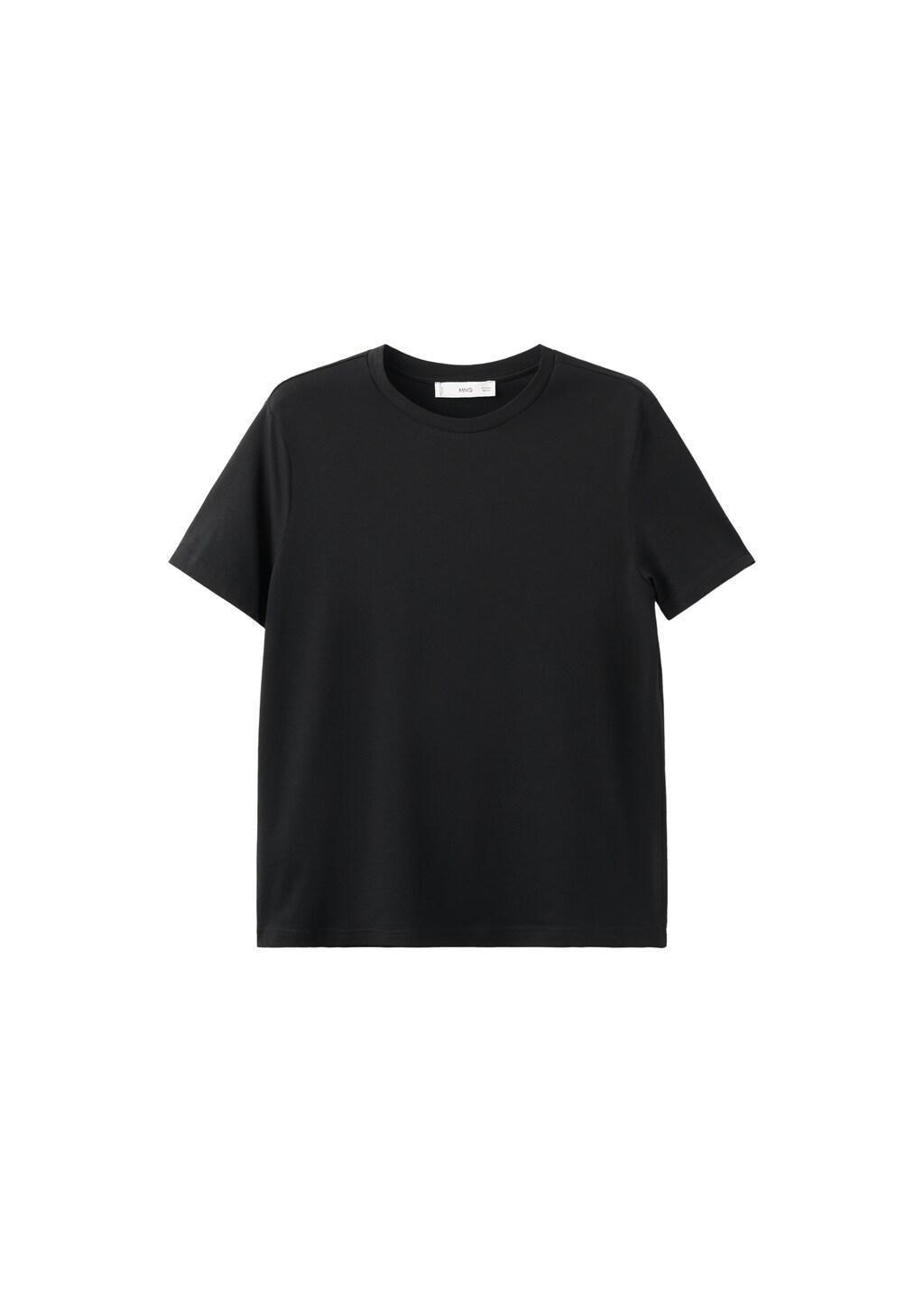 Black Short-Sleeved Cotton T-Shirt, 0201_99, large image number 7
