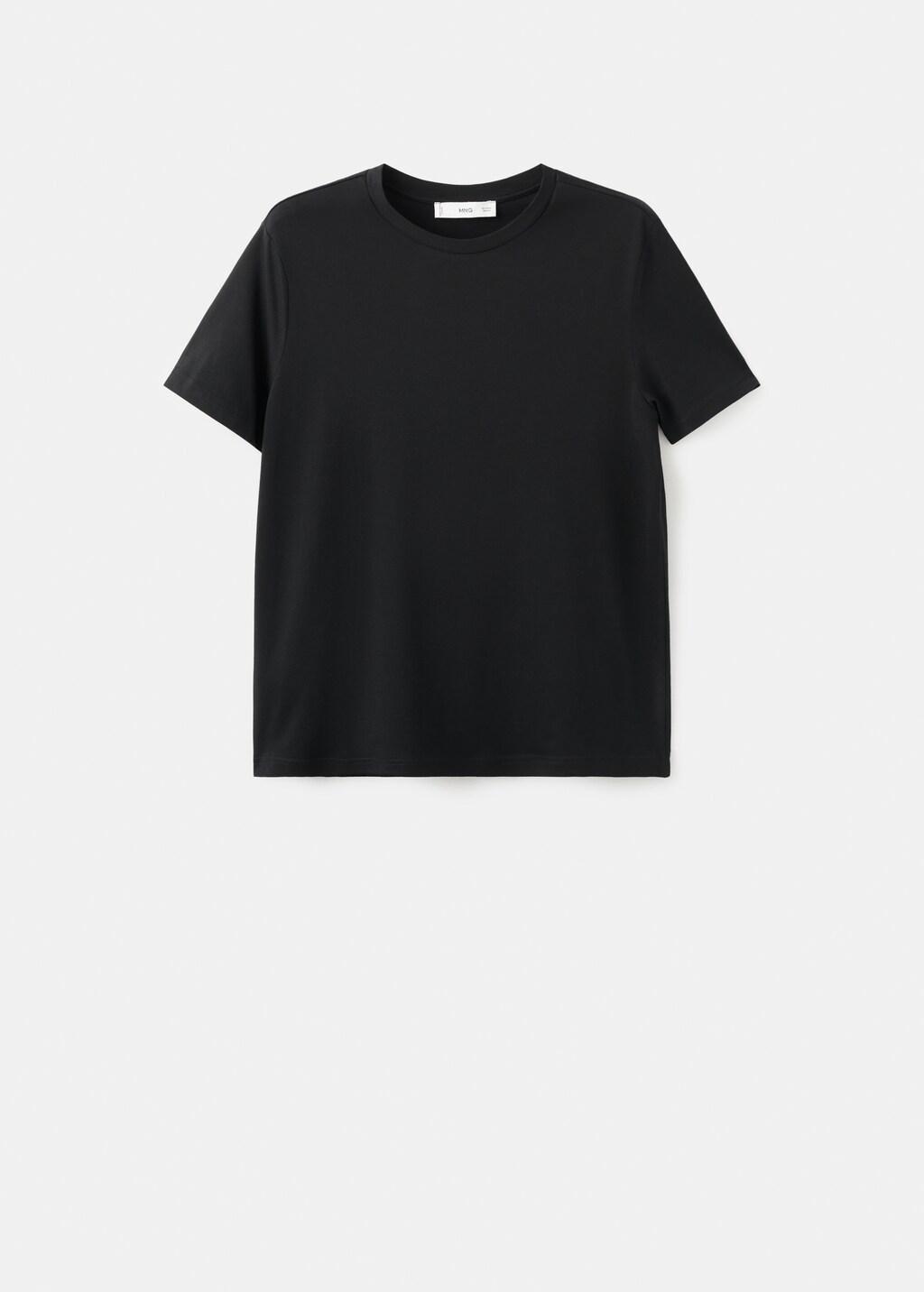 Black Short-Sleeved Cotton T-Shirt, 0201_99, large image number 8