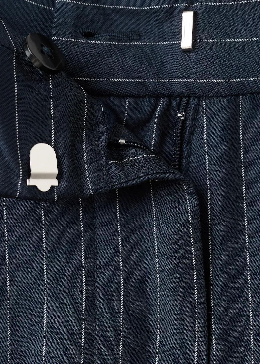 NAVY Pinstripe wide leg trousers, Navy, medium