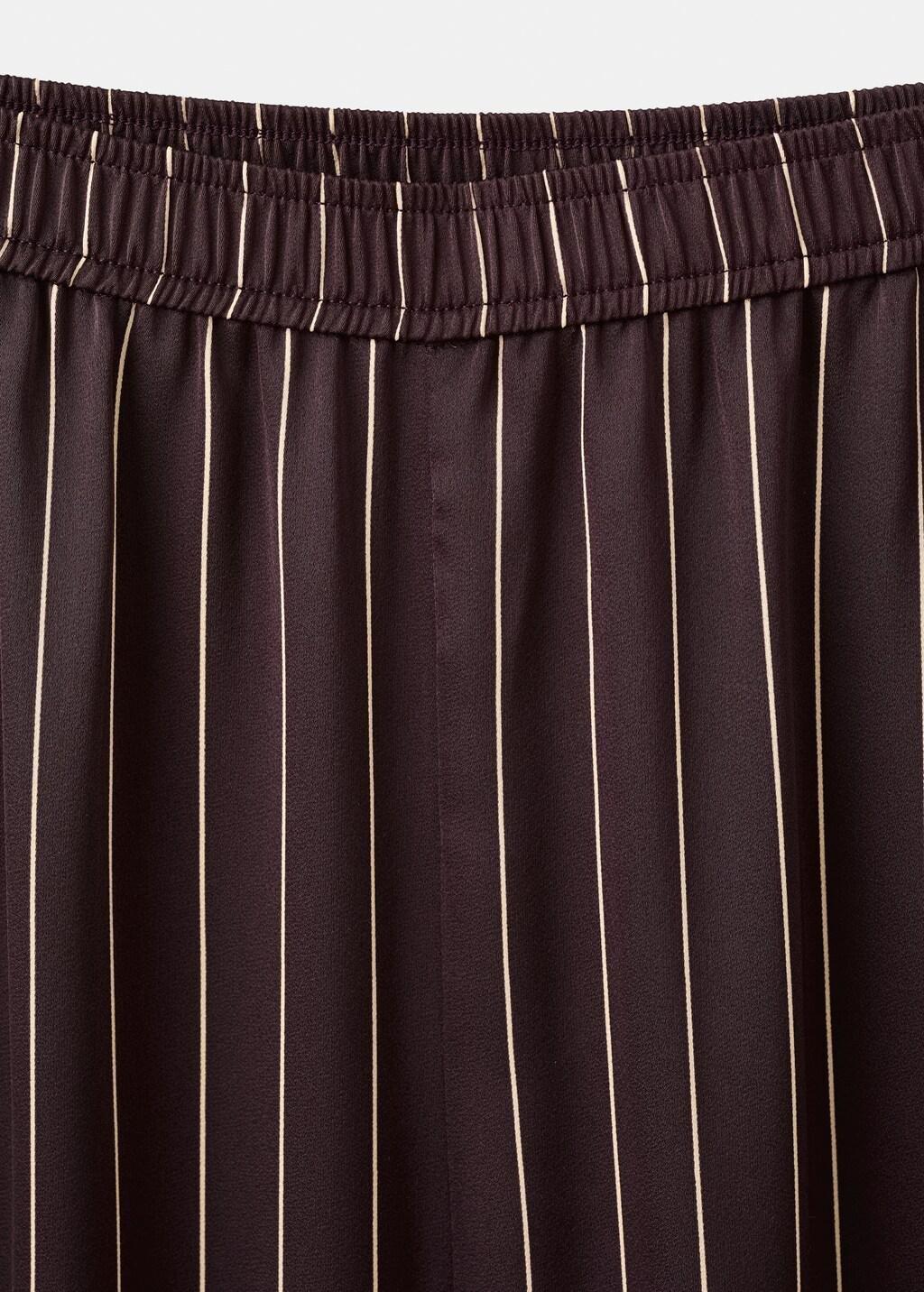 Brown Geometric-Print Satin Trousers, Dark Brown, large image number 5