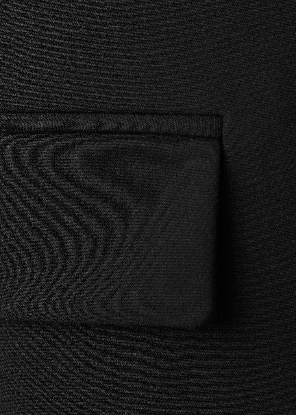 Black Suit Waistcoat With Buttons, Black, large image number 5