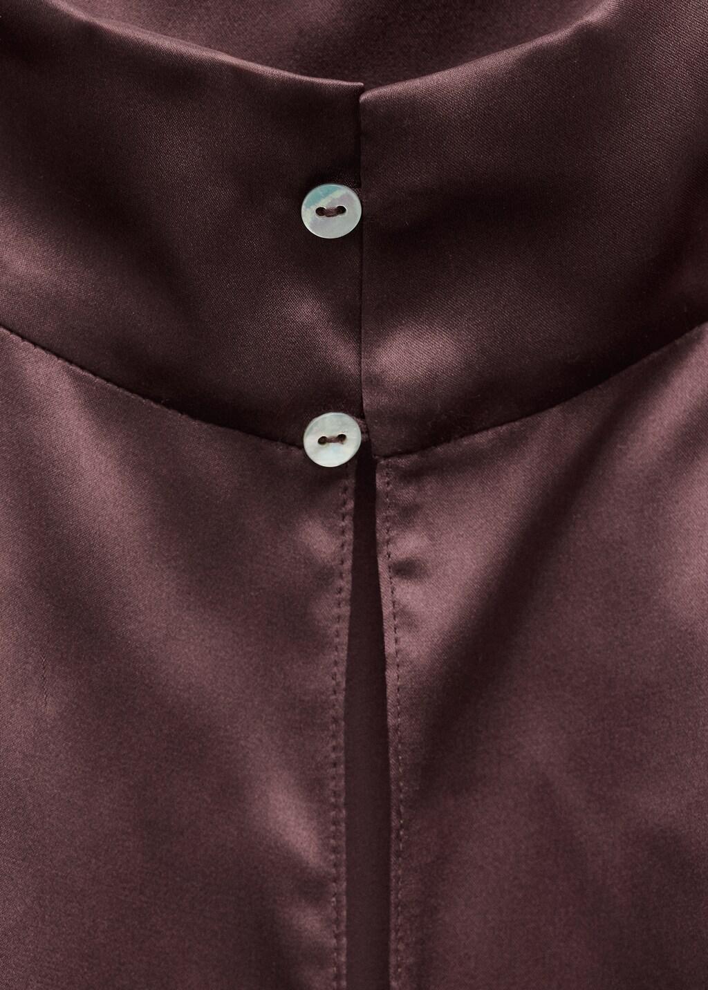 Burgundy Satin Silk Blouse, Dark Red, large image number 4