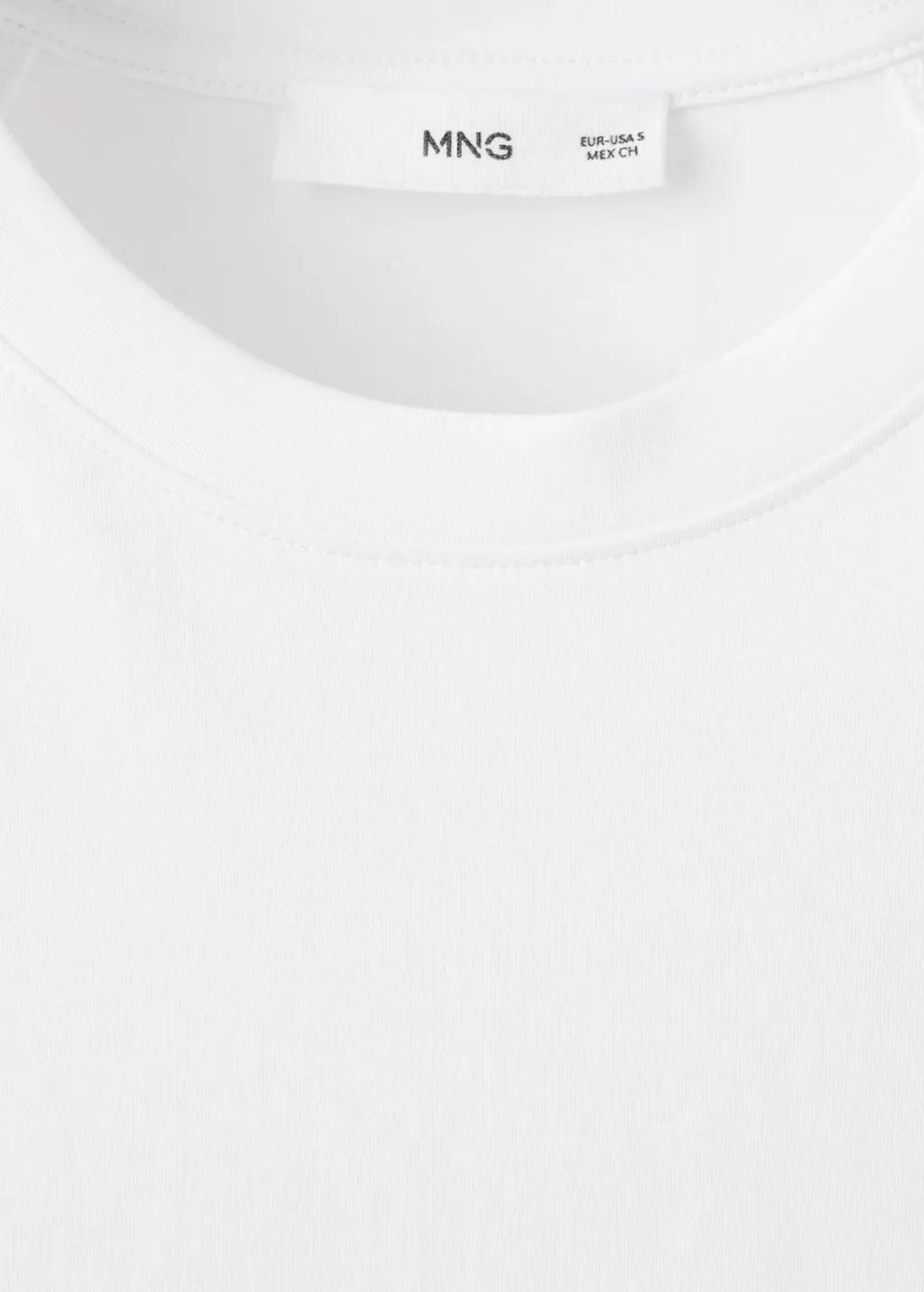 White Short-Sleeved Cotton T-Shirt, White, large image number 1