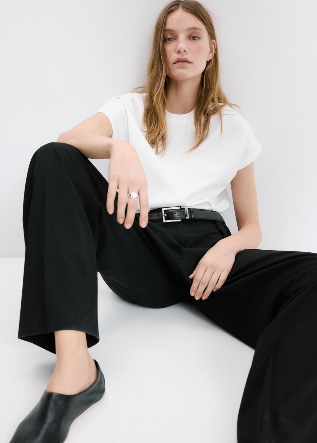 White Short-Sleeved Cotton T-Shirt, White, large image number 3