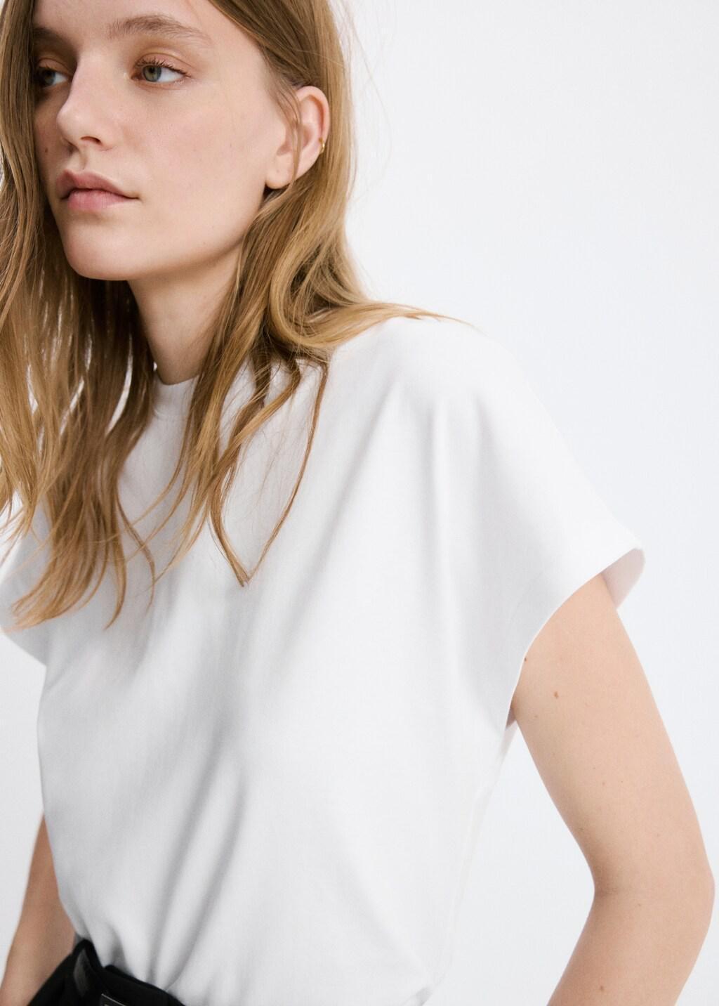 White Short-Sleeved Cotton T-Shirt, White, large image number 4