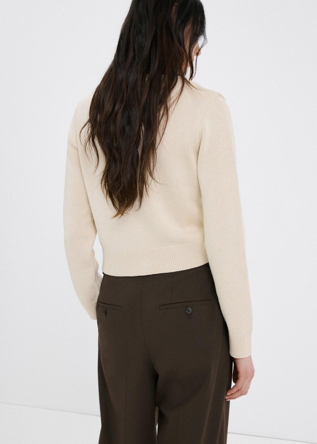 LIGHT BEIGE Knitted cardigan with ties, 0201_05, large image number 2