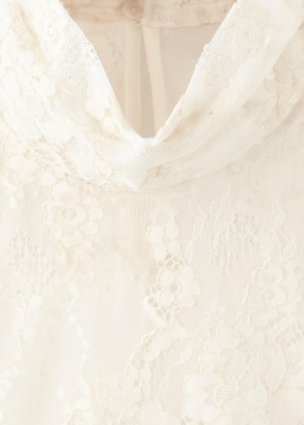 Beige Ruffled Embroidered Blouse, Light Beige, large image number 1