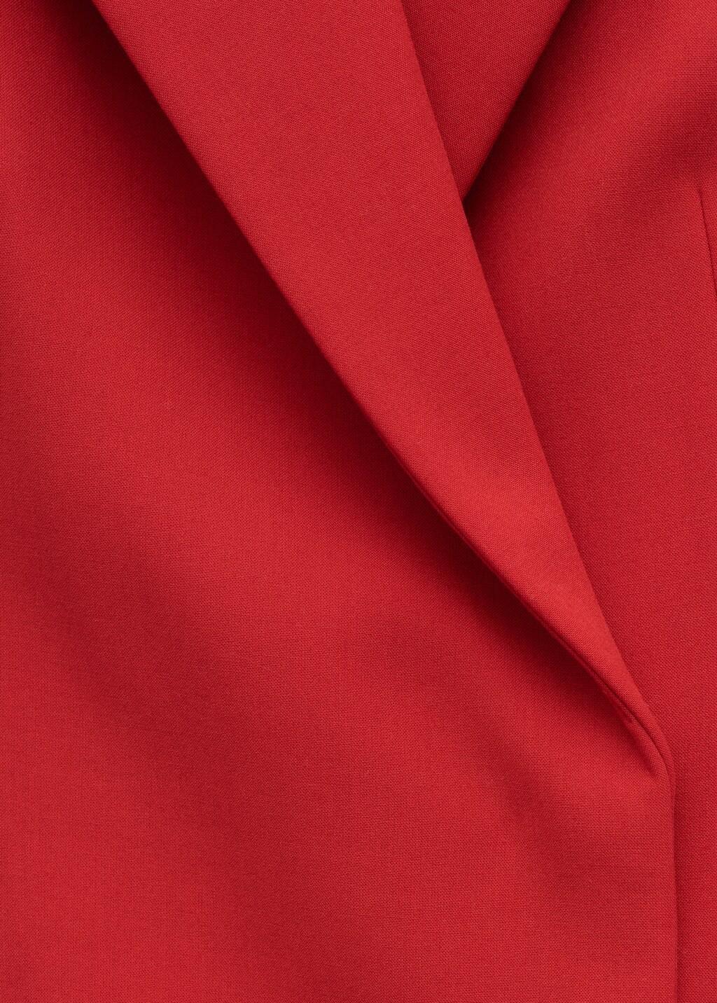 Red Fitted Double-Breasted Blazer, Red, large image number 5