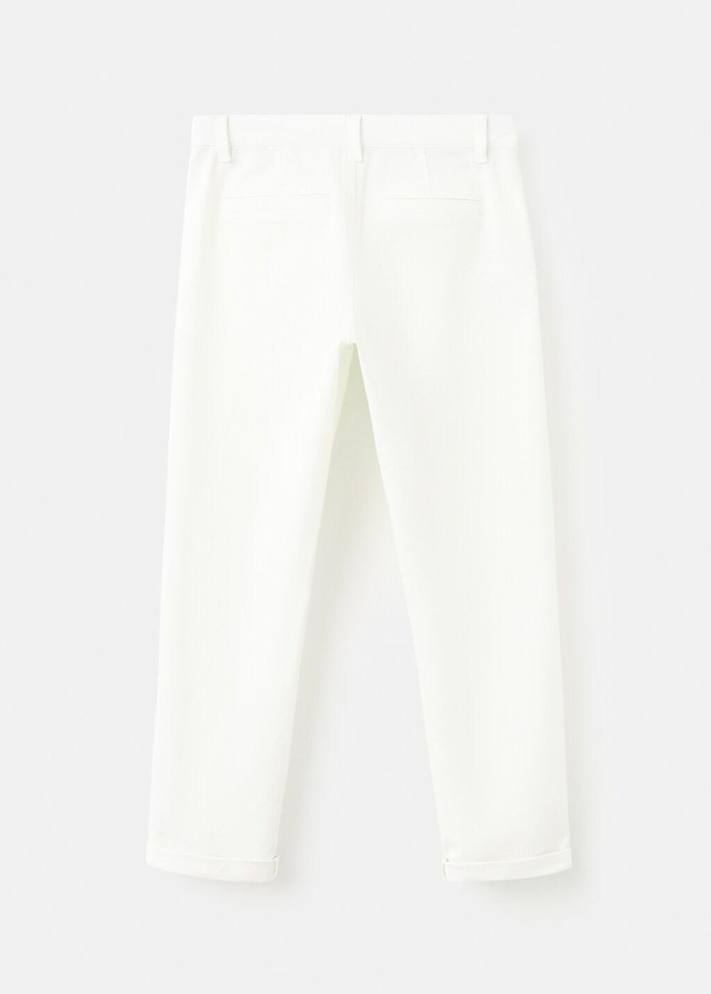 WHITE Chino trousers with turn-up hem, Kids Boy, White, large image number 1