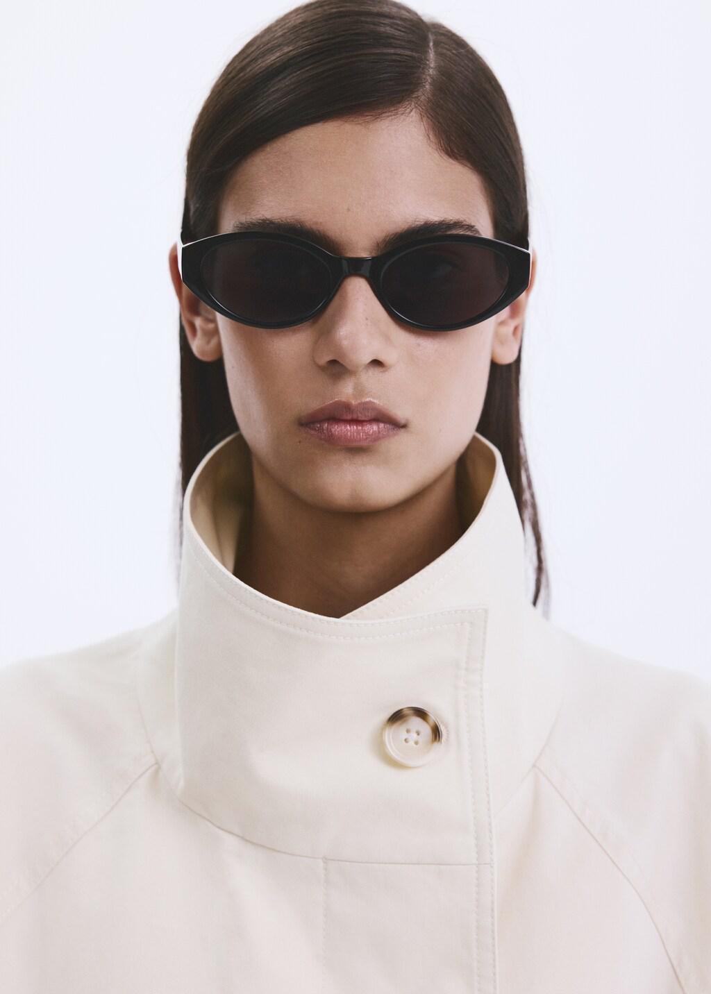 Black Resin Frame Sunglasses, Black, large image number 0