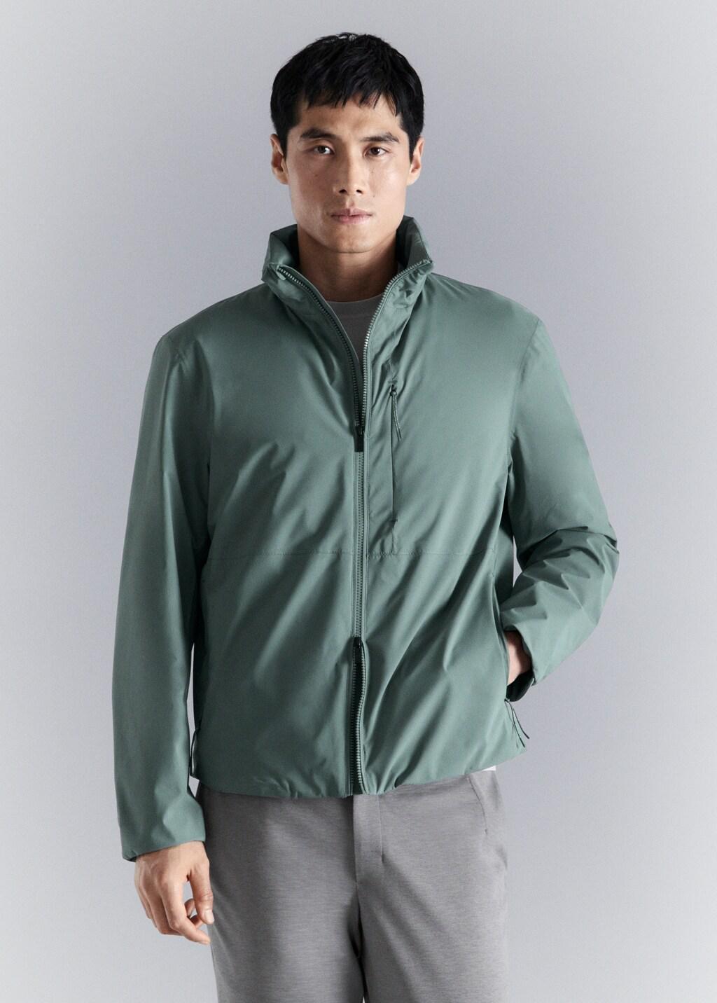 Navy Packable Water-Repellent Jacket With Thermore Technology, Dark Green, large image number 3