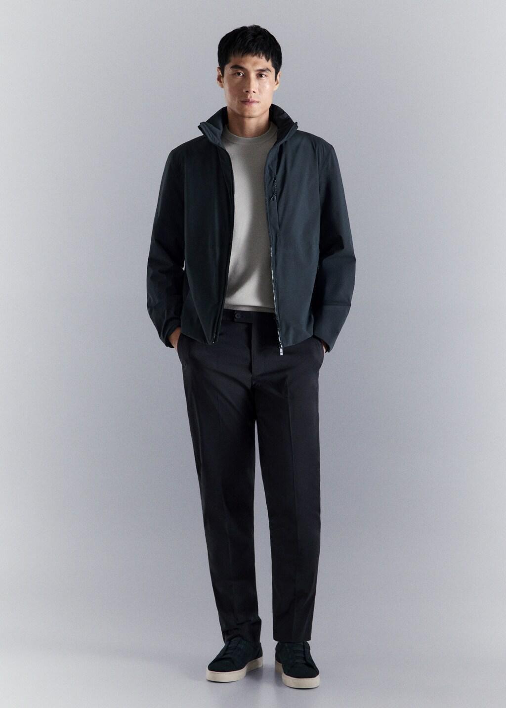 Green Packable Water-Repellent Jacket With Thermore Technology, Navy, large image number 0