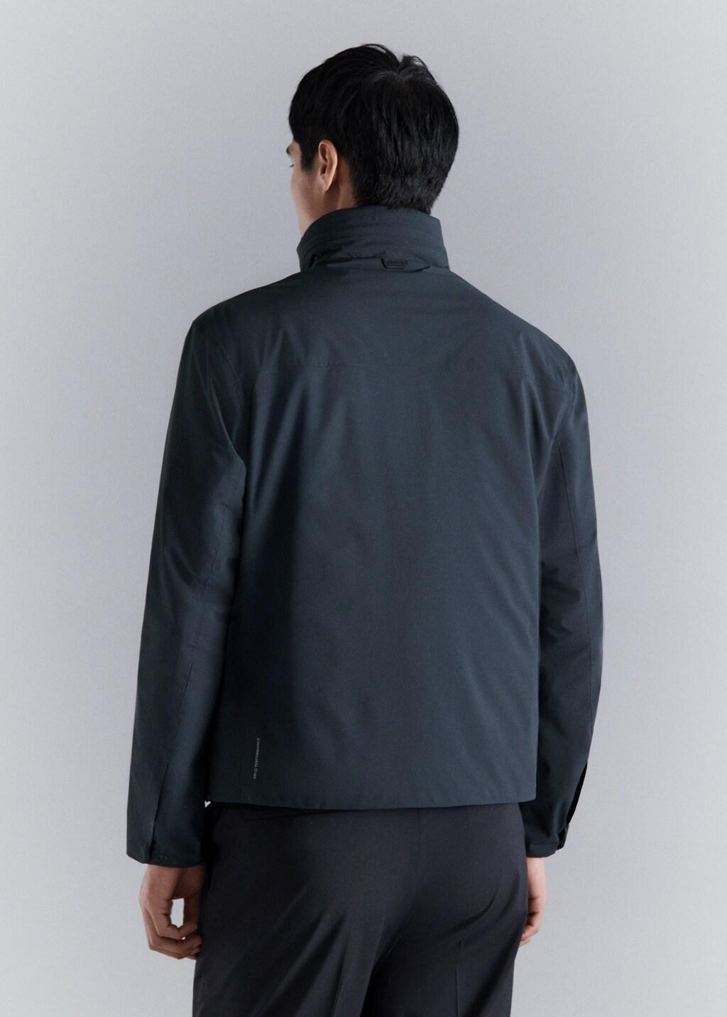 Green Packable Water-Repellent Jacket With Thermore Technology, Navy, large image number 2