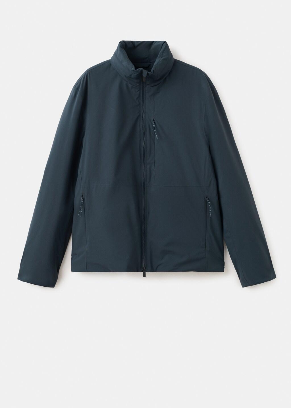 Green Packable Water-Repellent Jacket With Thermore Technology, Navy, large image number 8