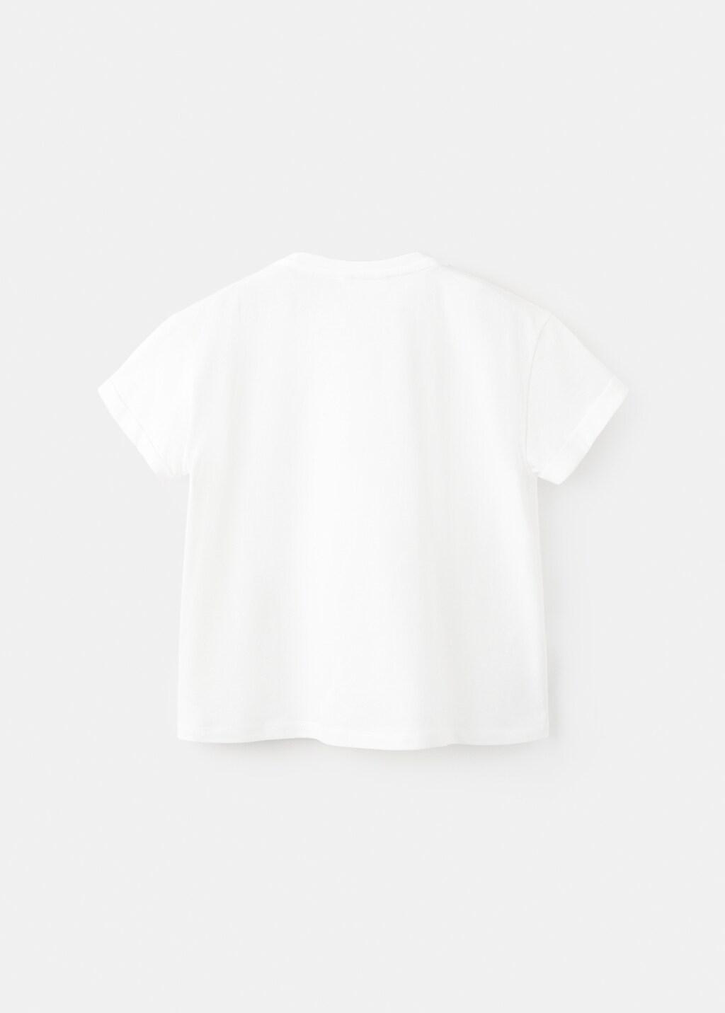 White Openwork Details T-Shirt, Kids Girls, Natural White, large image number 2