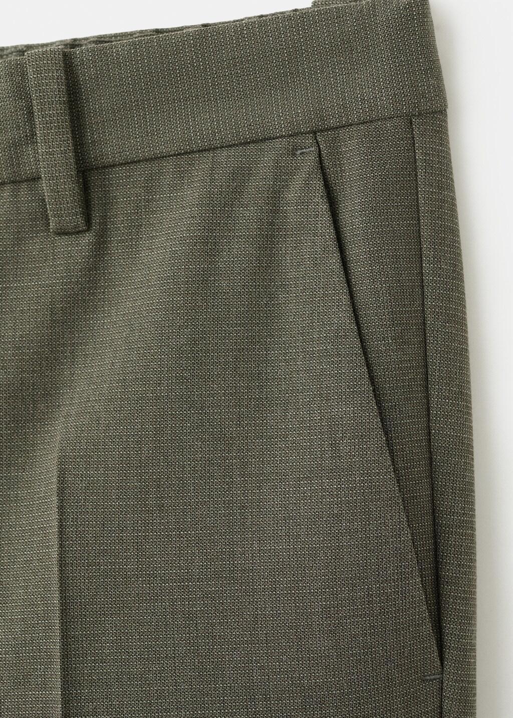 Green Cropped Slim Fit Trousers, Dark Green, large image number 1