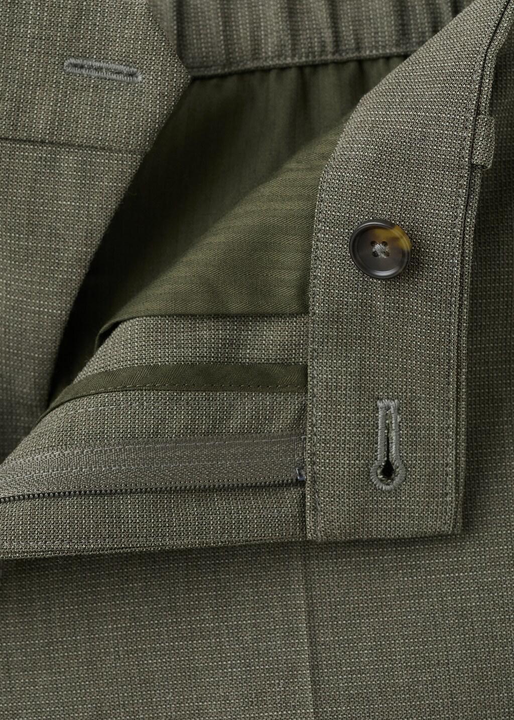 Green Cropped Slim Fit Trousers, Dark Green, large image number 5