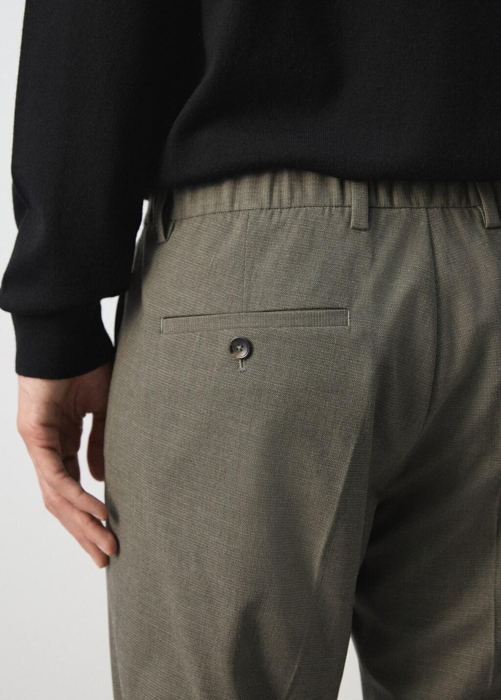 Green Cropped Slim Fit Trousers, Dark Green, large image number 6