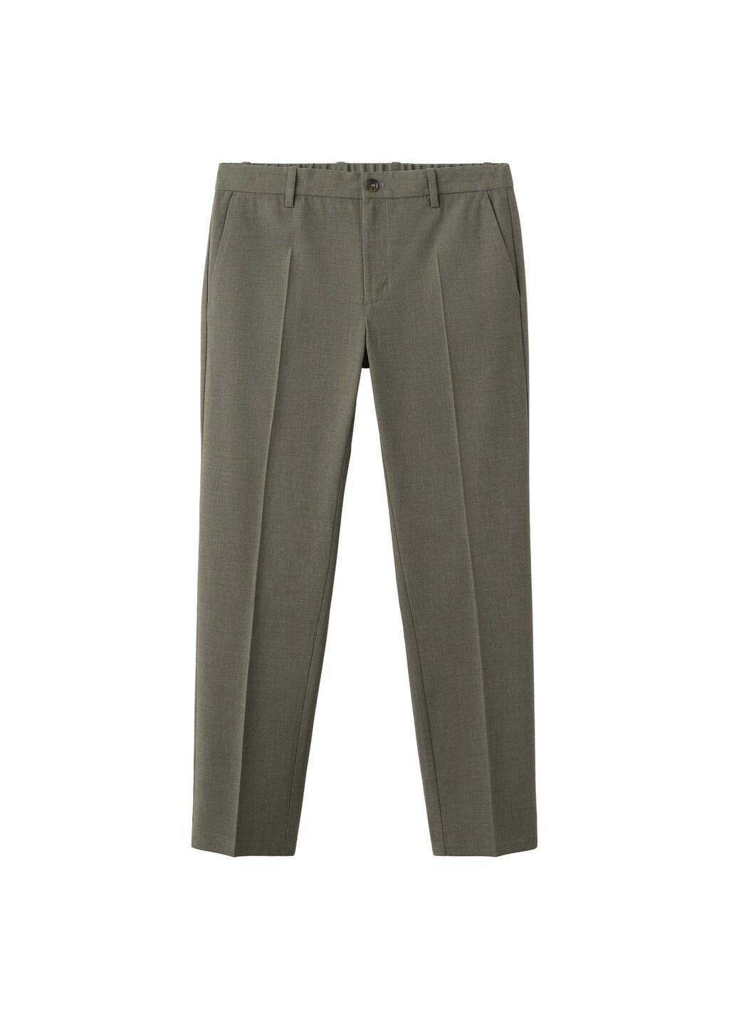 Green Cropped Slim Fit Trousers, Dark Green, large image number 7