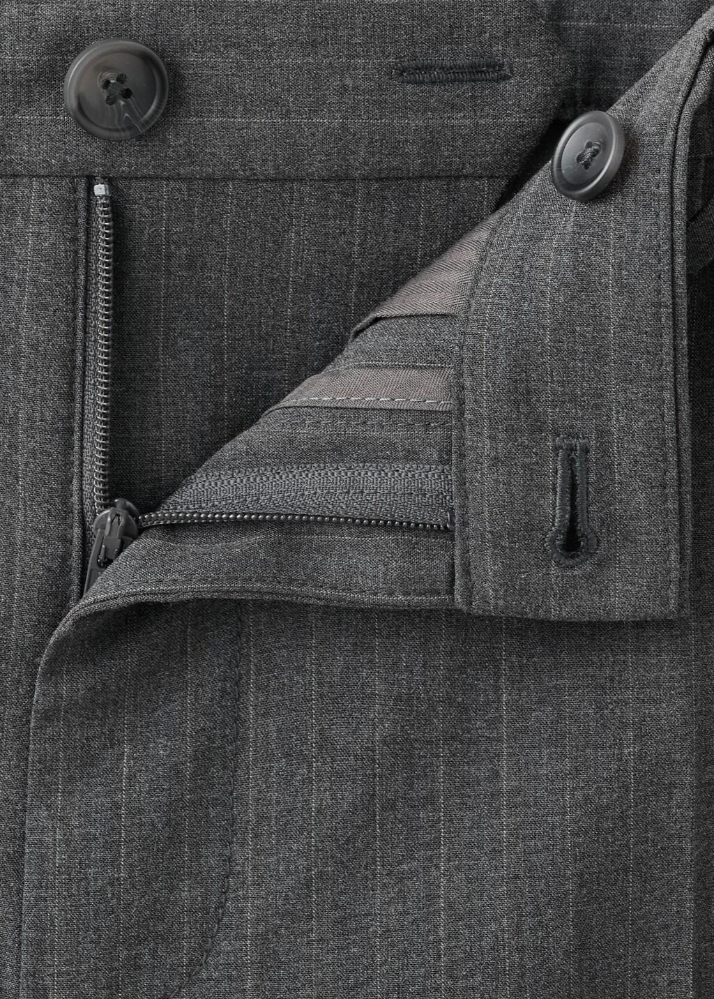 Grey Cropped Slim Fit Trousers, Grey, large image number 1