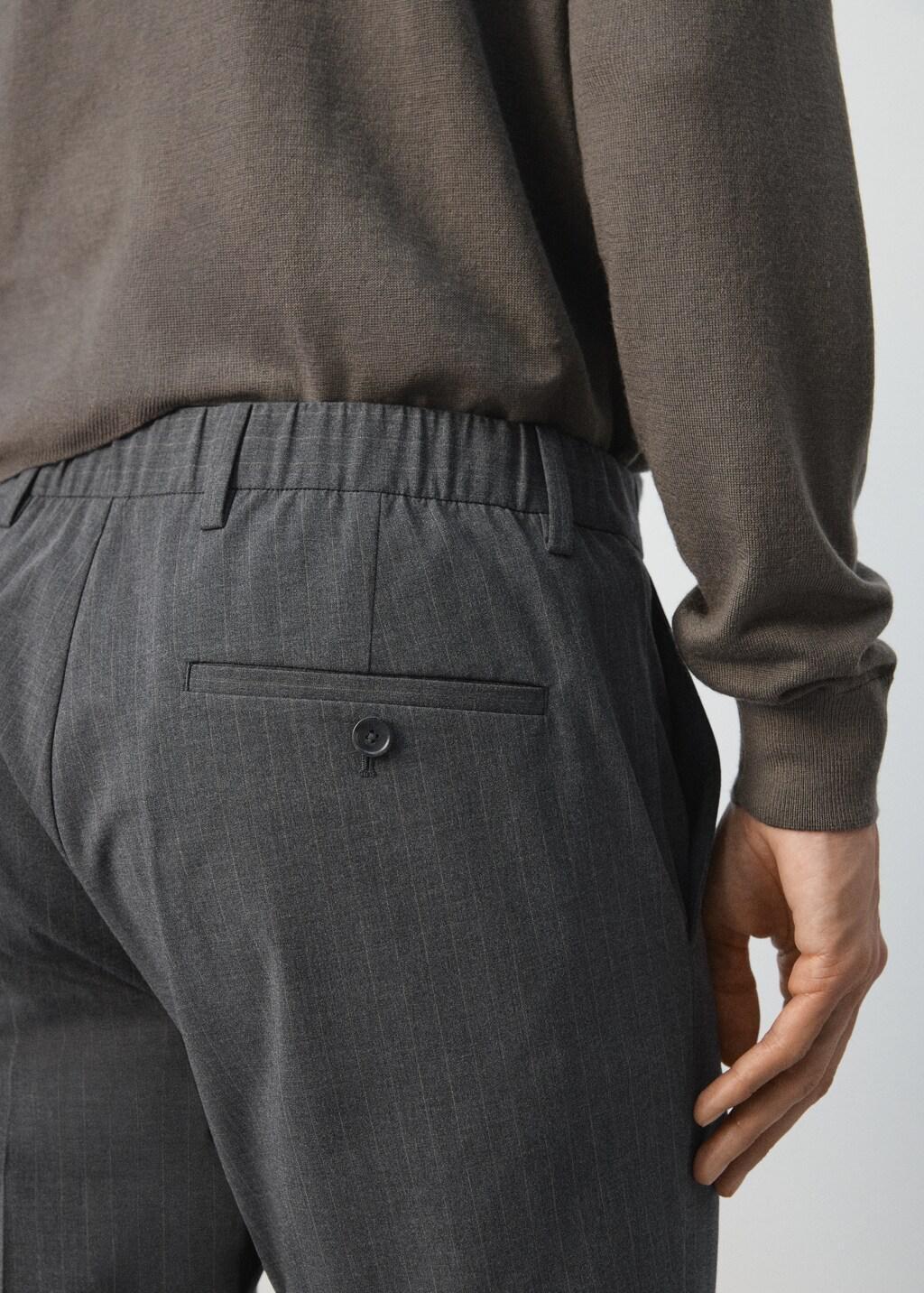 Grey Cropped Slim Fit Trousers, Grey, large image number 6