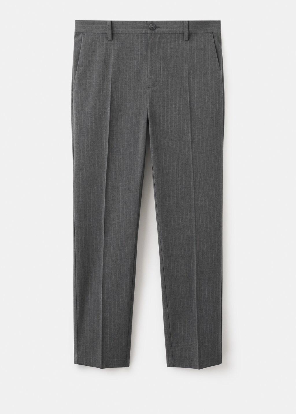 Grey Cropped Slim Fit Trousers, Grey, large image number 8