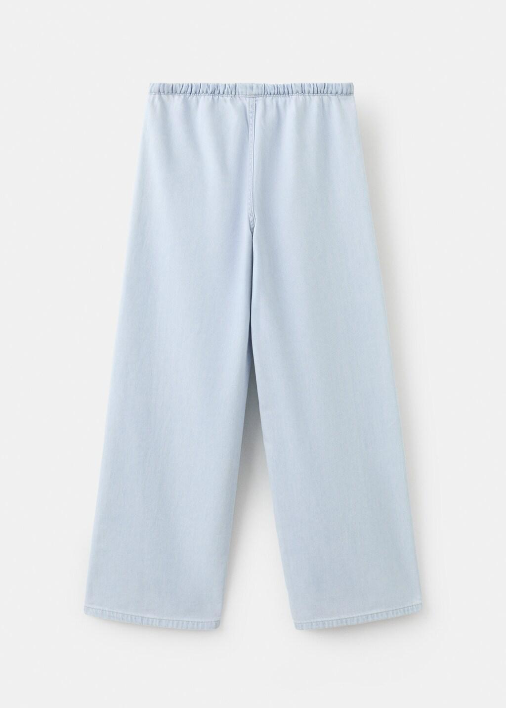 Blue Wide-Leg Jeans With Seam Detail, Kids Girl, Open Blue, large image number 2
