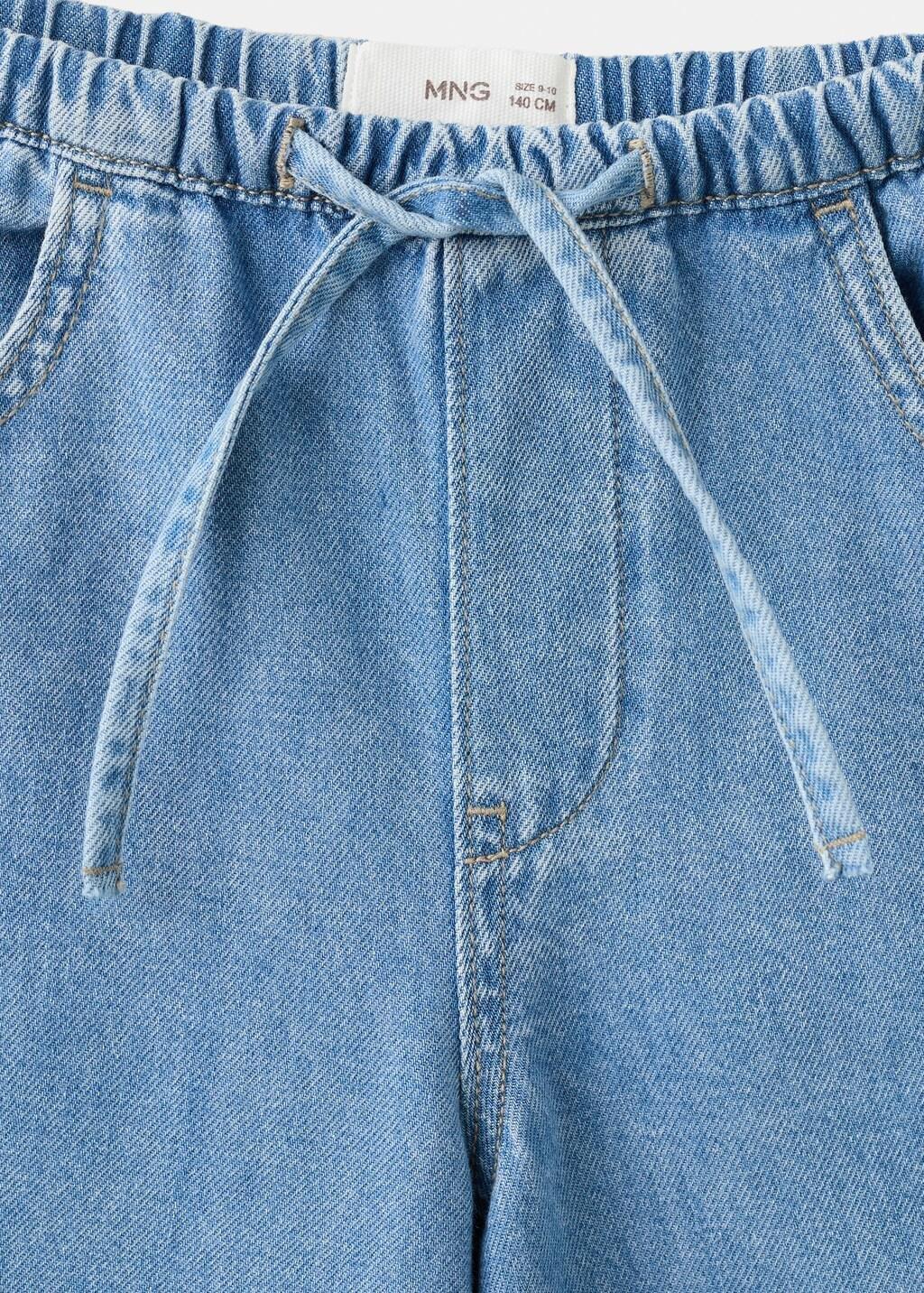 OPEN BLUE Wide-leg jeans with seam detail, Kids Girl, Open Blue, large image number 0