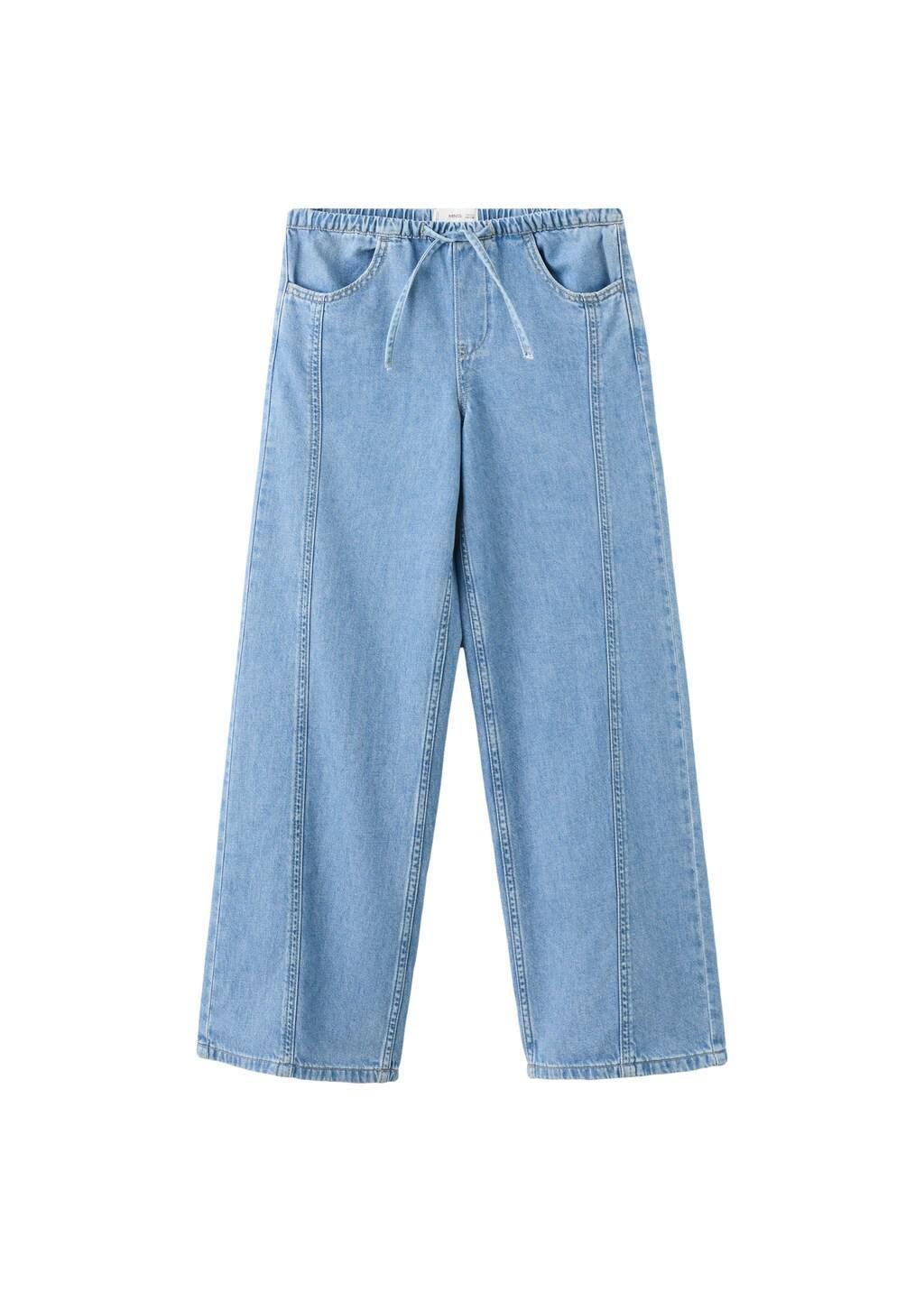 OPEN BLUE Wide-leg jeans with seam detail, Kids Girl, Open Blue, large image number 5
