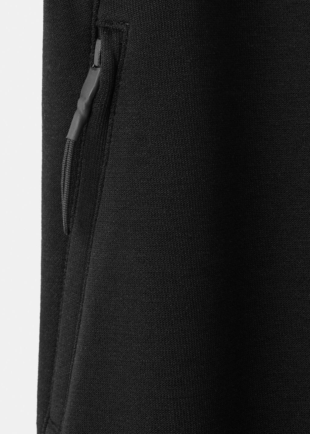 Black Cotton Drawstring Joggers, Kids Boy, Black, large image number 0