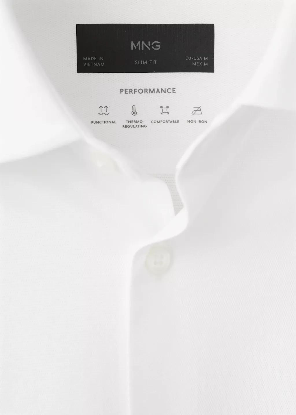 White Comfort Stretch Non-Iron Shirt, White, large image number 1