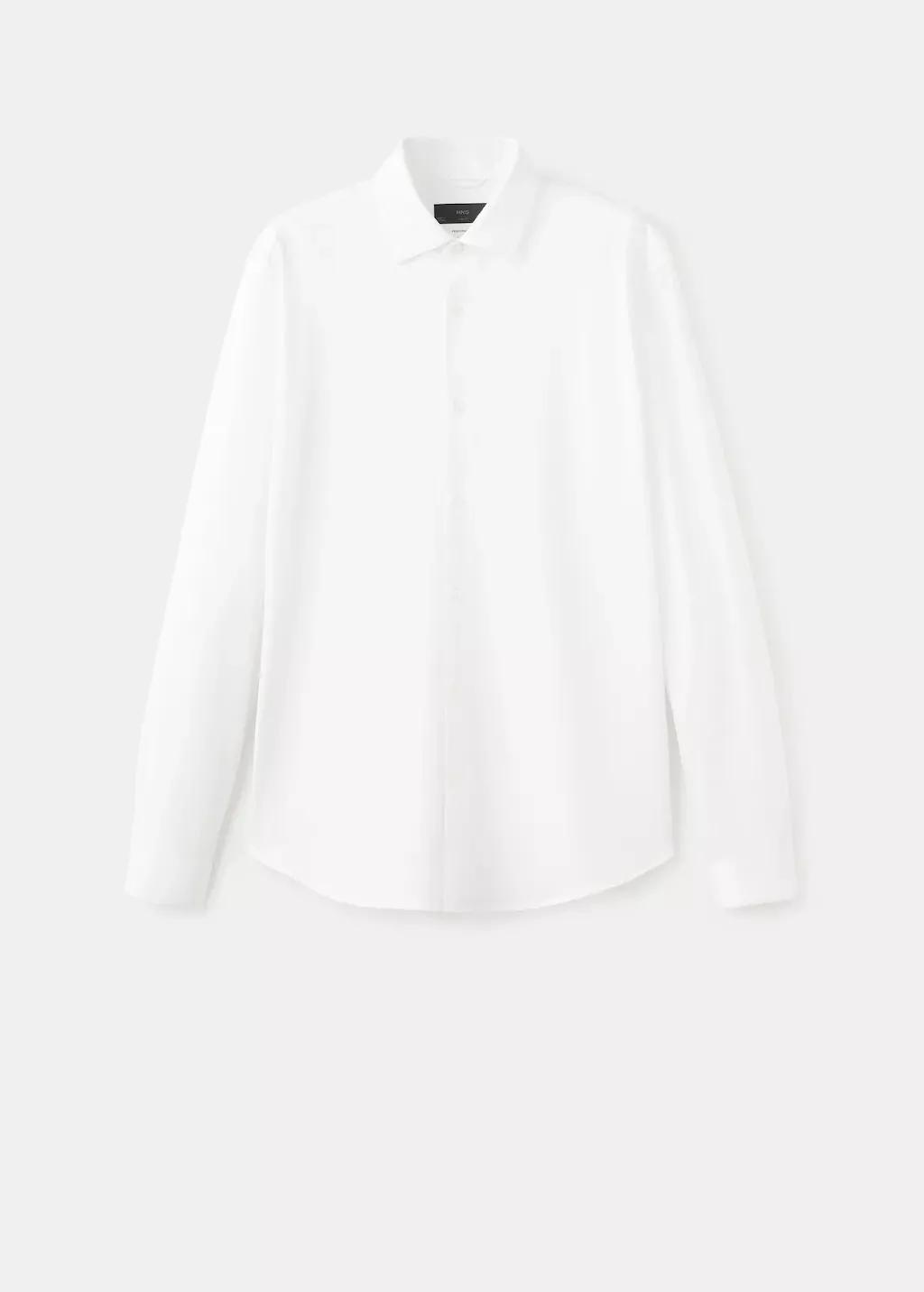 White Comfort Stretch Non-Iron Shirt, White, large image number 7