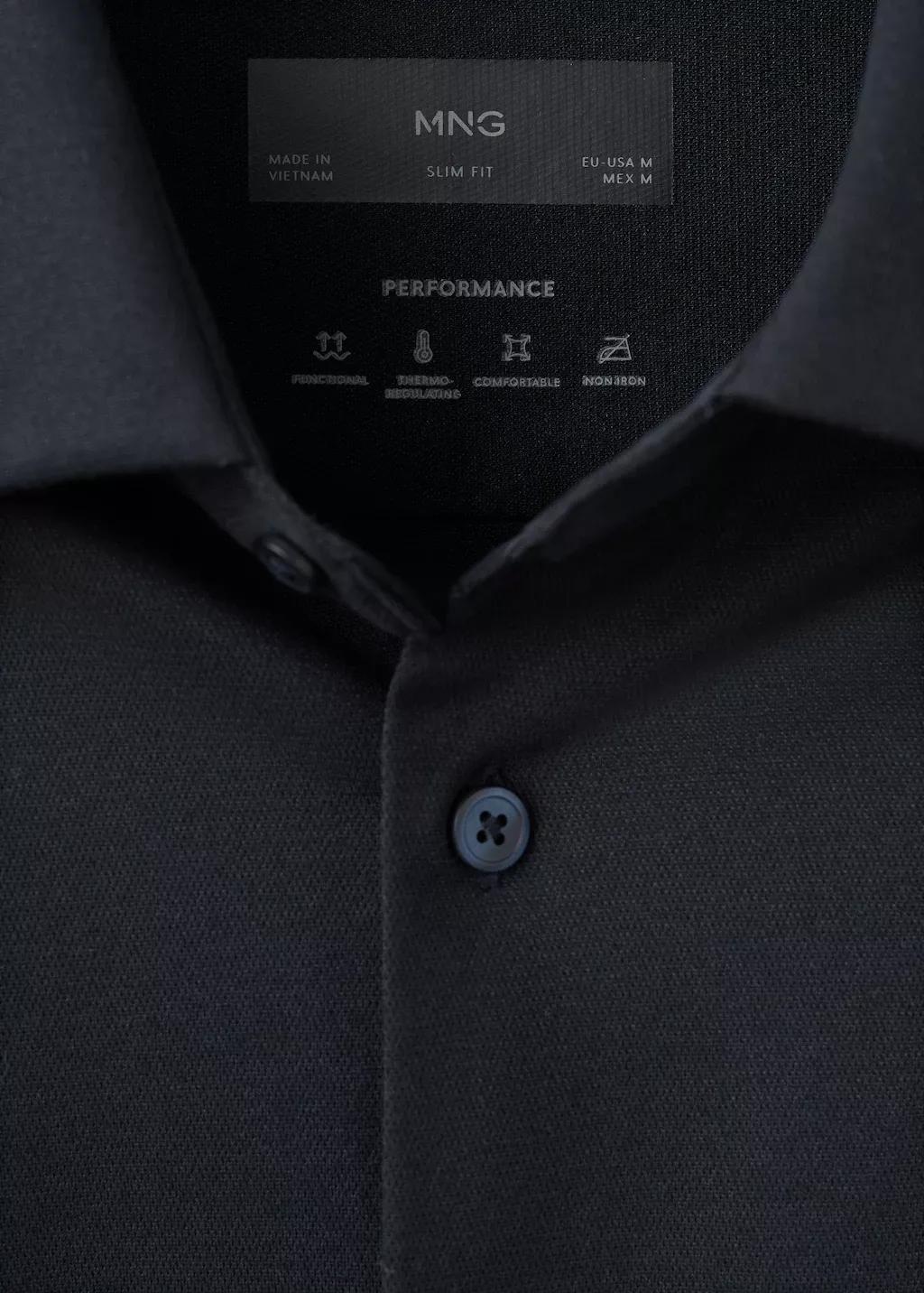 Navy Comfort Stretch Non-Iron Shirt, Navy, large image number 1