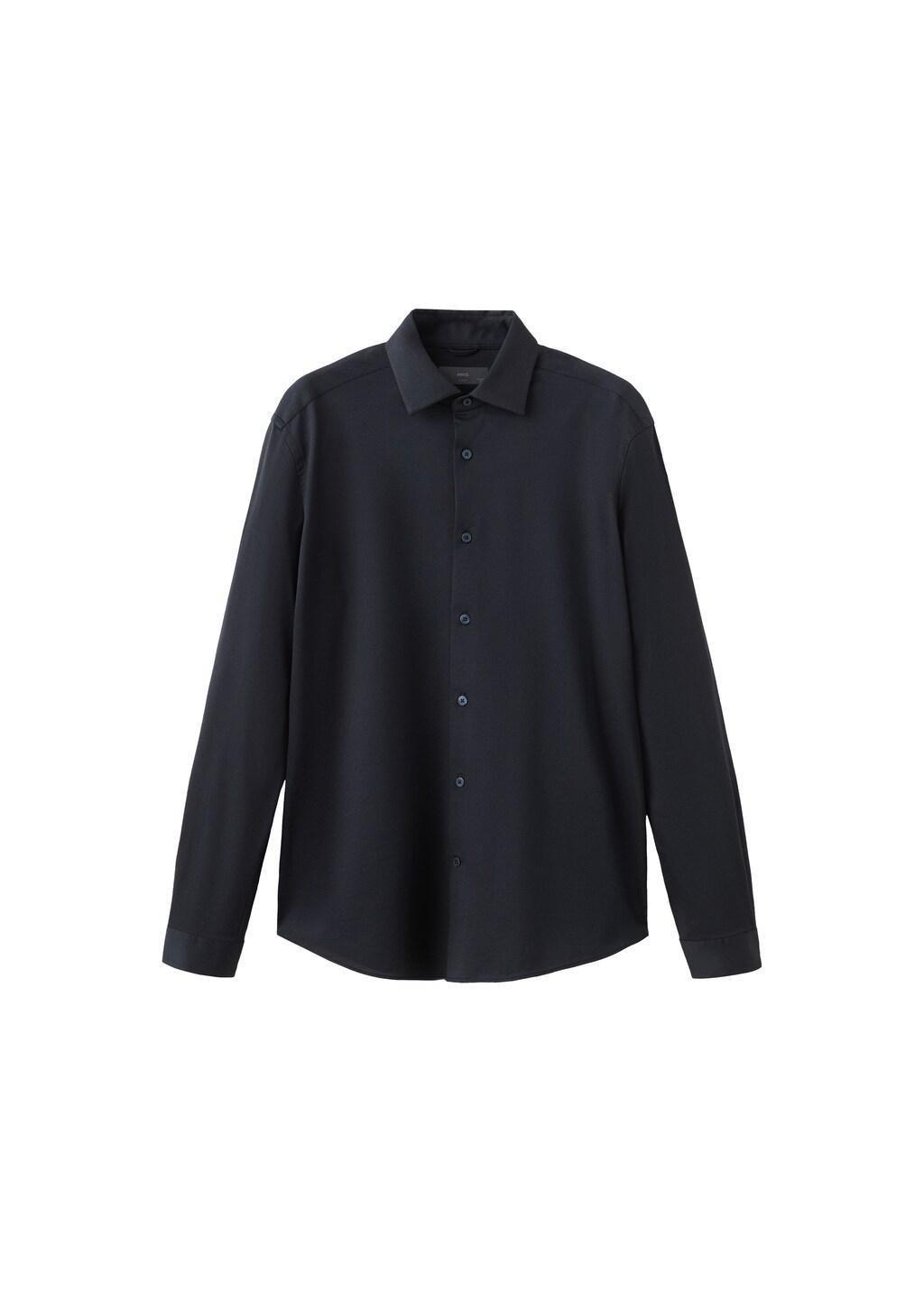 Navy Comfort Stretch Non-Iron Shirt, Navy, large image number 6