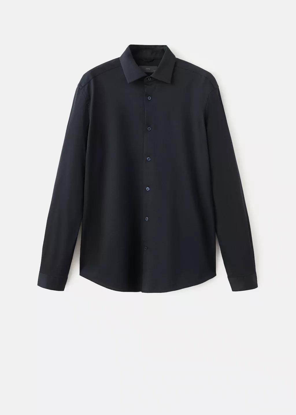 Navy Comfort Stretch Non-Iron Shirt, Navy, large image number 7