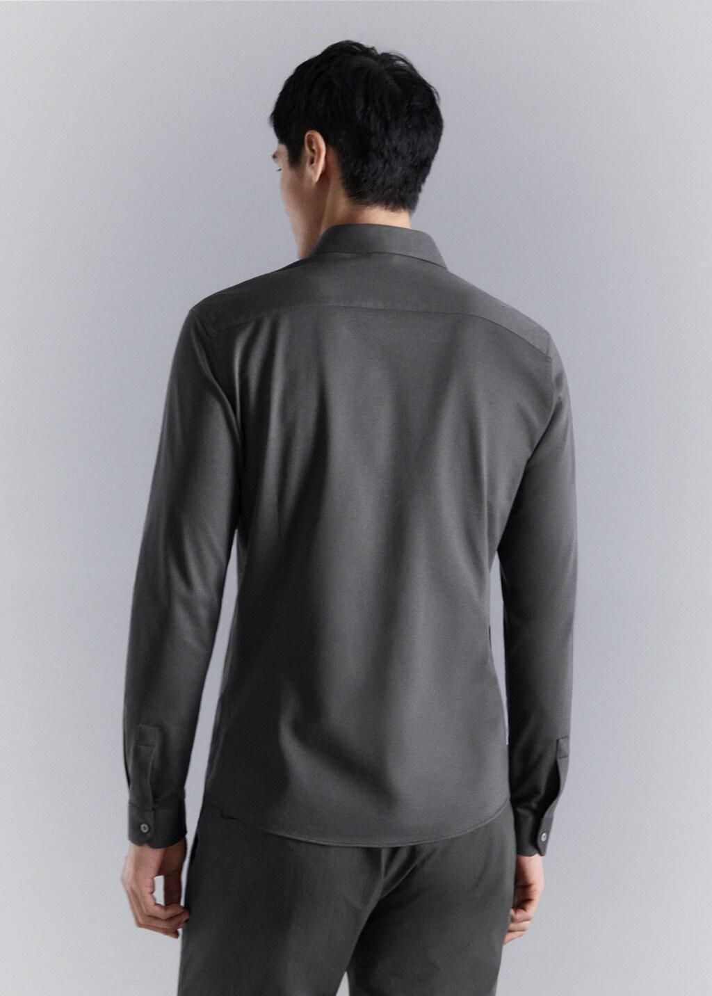 Grey Comfort Stretch Non-Iron Shirt, Charcoal, large image number 2