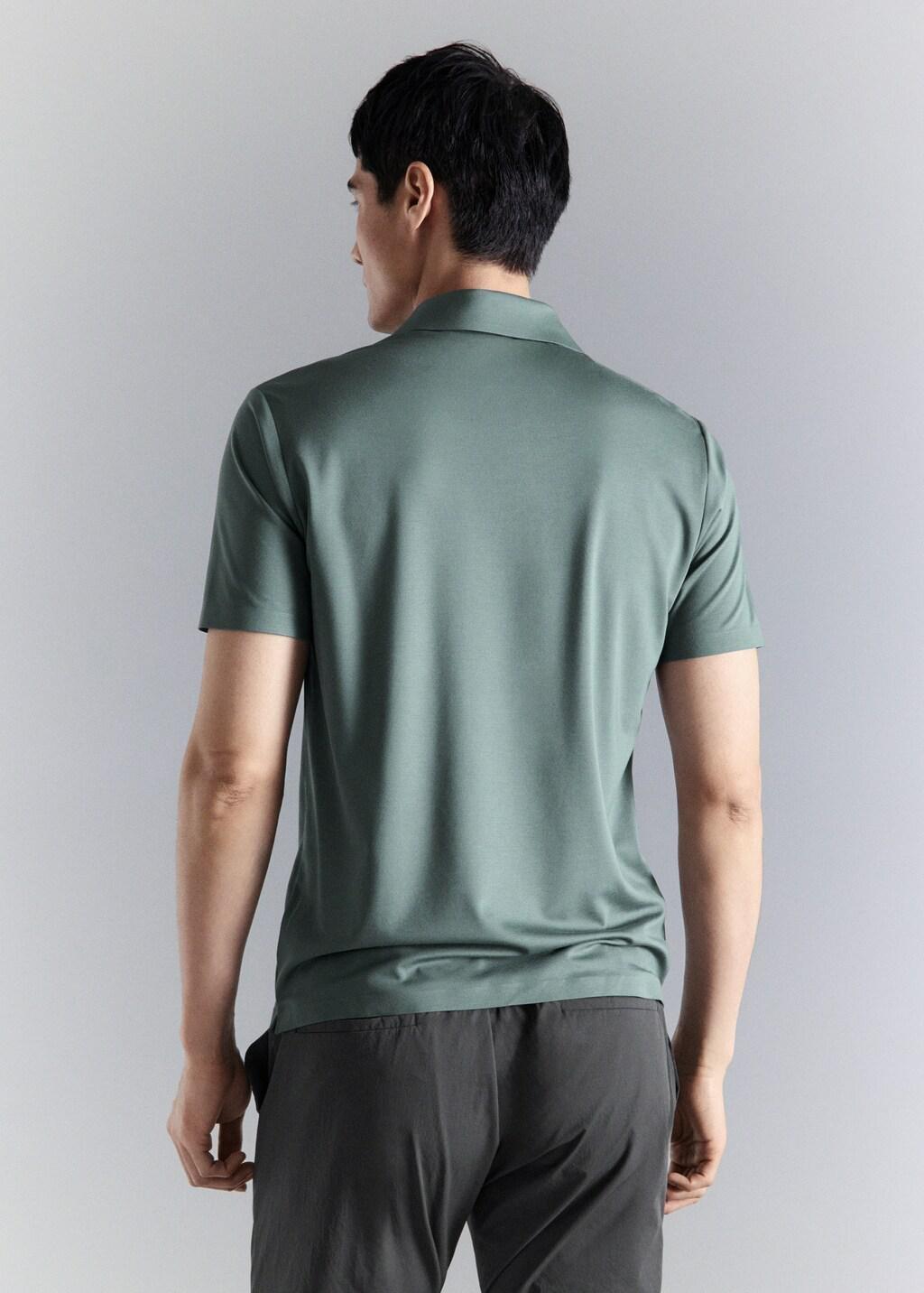 MEDIUM GREEN Comfort stretch buttoned polo, Medium Green, large image number 2