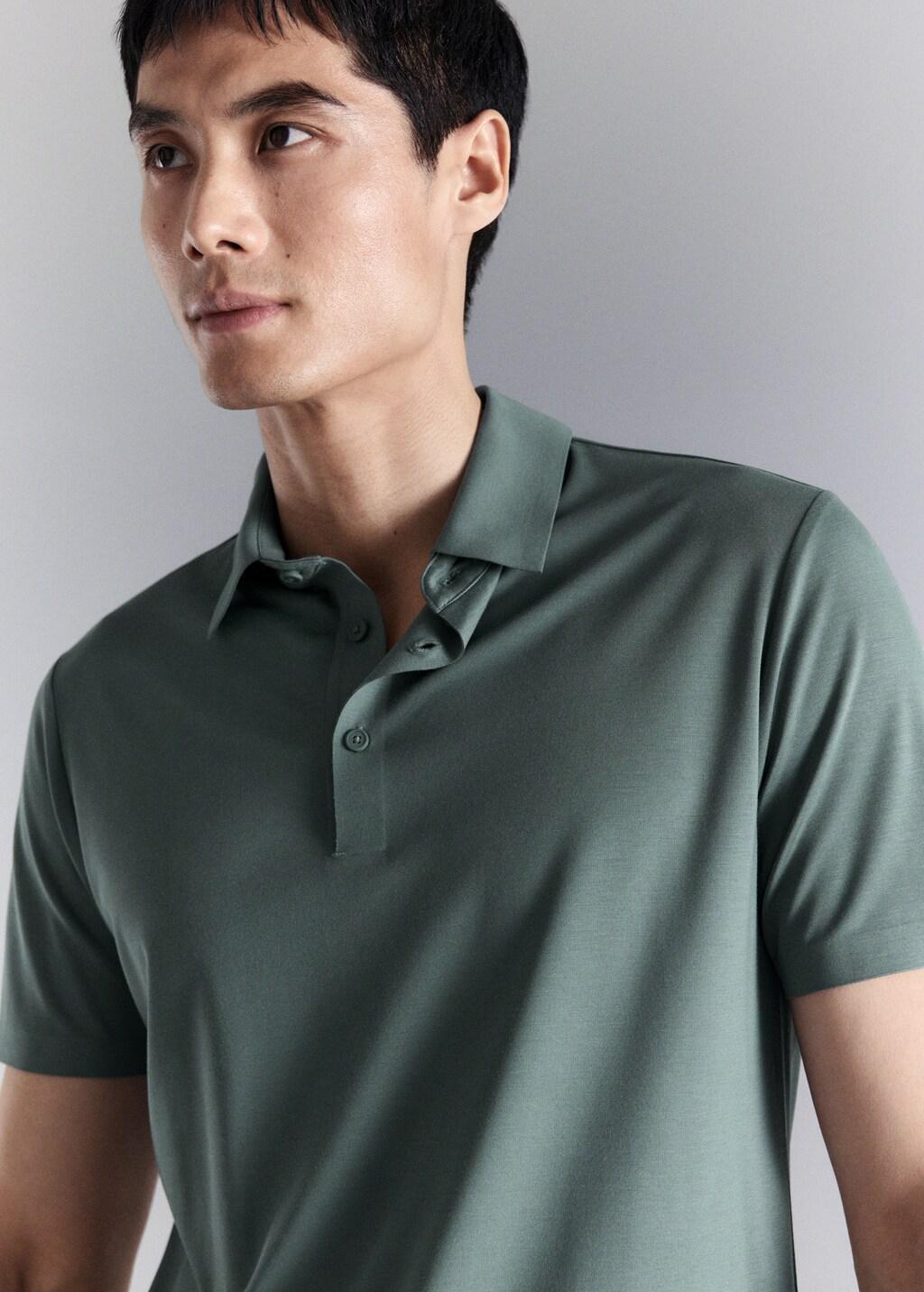 Green Comfort Stretch CoolmaxPolo, Medium Green, large image number 4