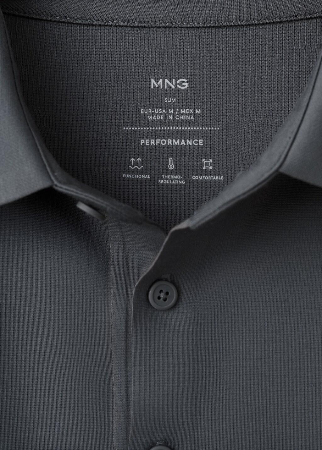 DARK GREY Comfort stretch buttoned polo, Dark Grey, medium