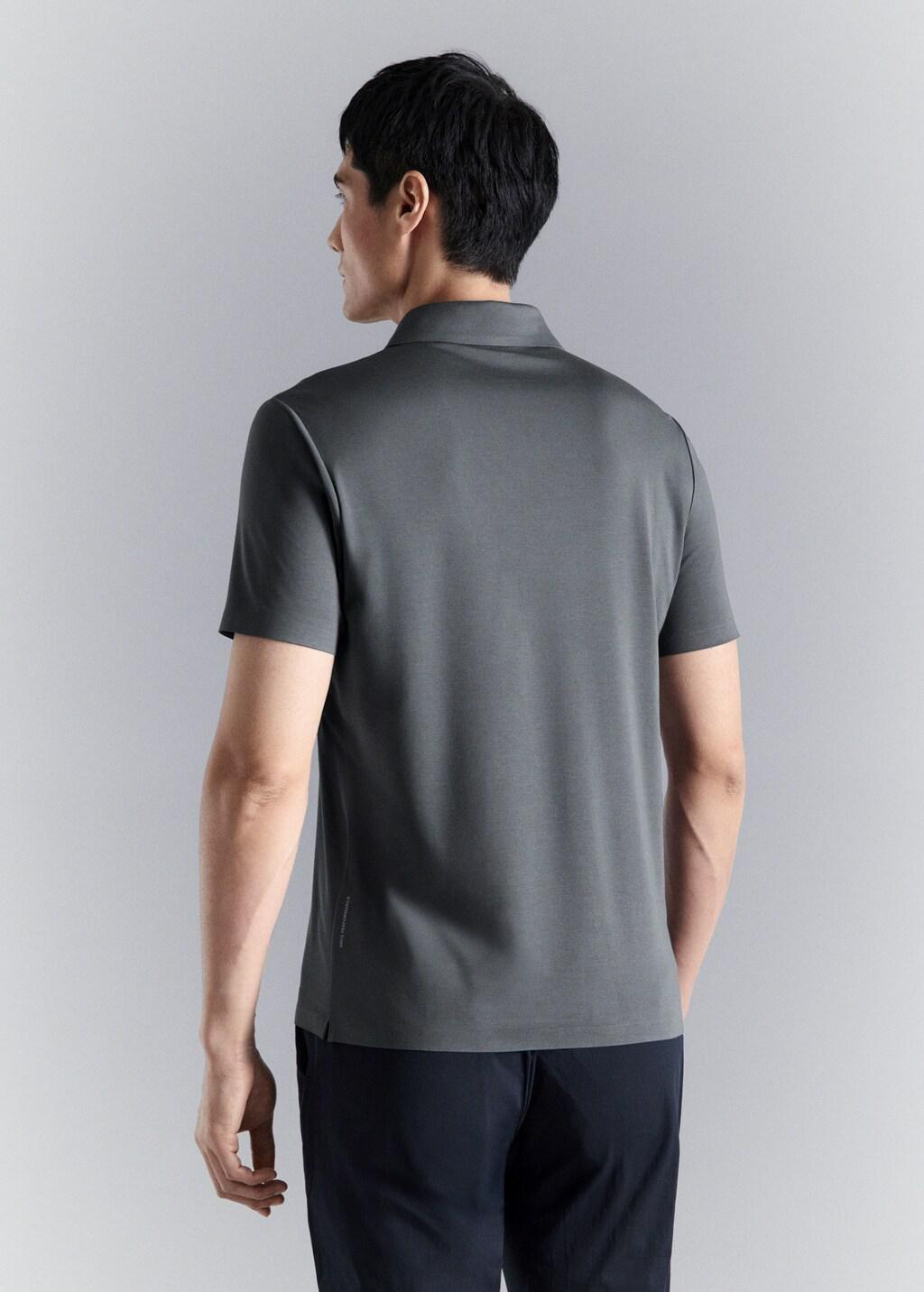 DARK GREY Comfort stretch buttoned polo, Dark Grey, large image number 2