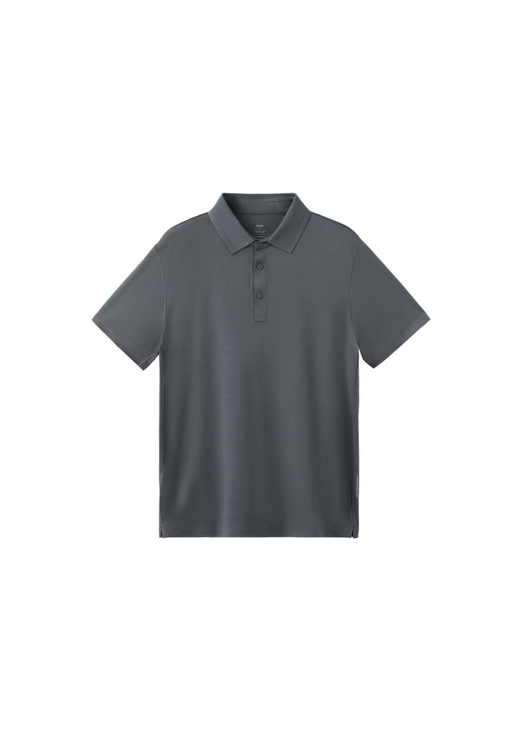 DARK GREY Comfort stretch buttoned polo, Dark Grey, large image number 6