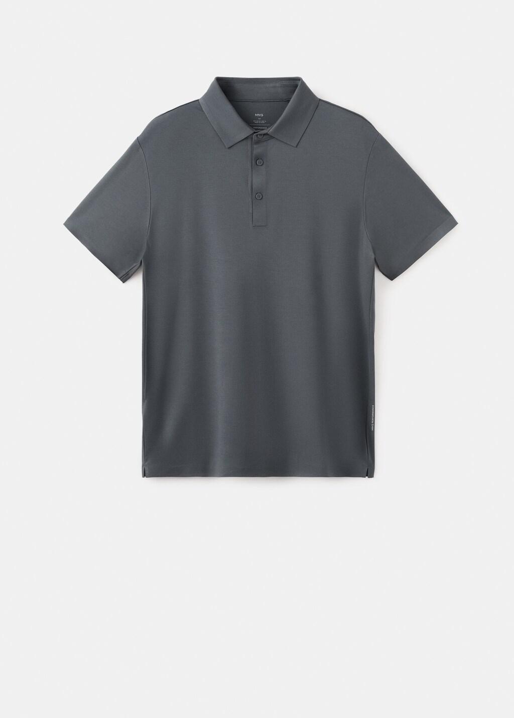 DARK GREY Comfort stretch buttoned polo, Dark Grey, large image number 7