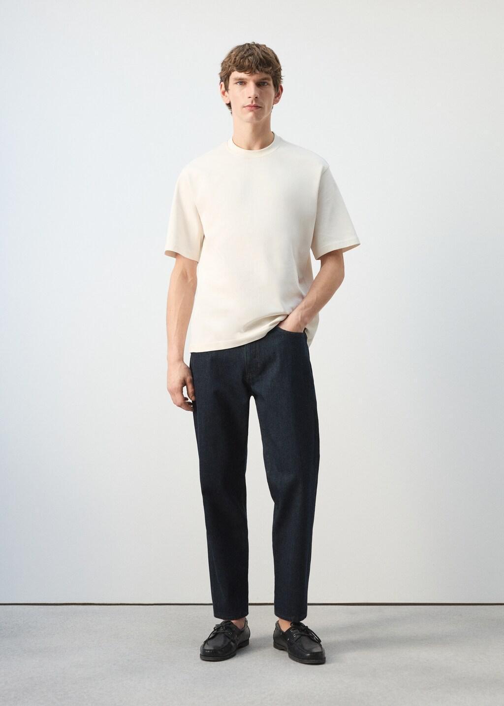 Beige Heavy Weight Relaxed Fit T-Shirt, Light Beige, large image number 0